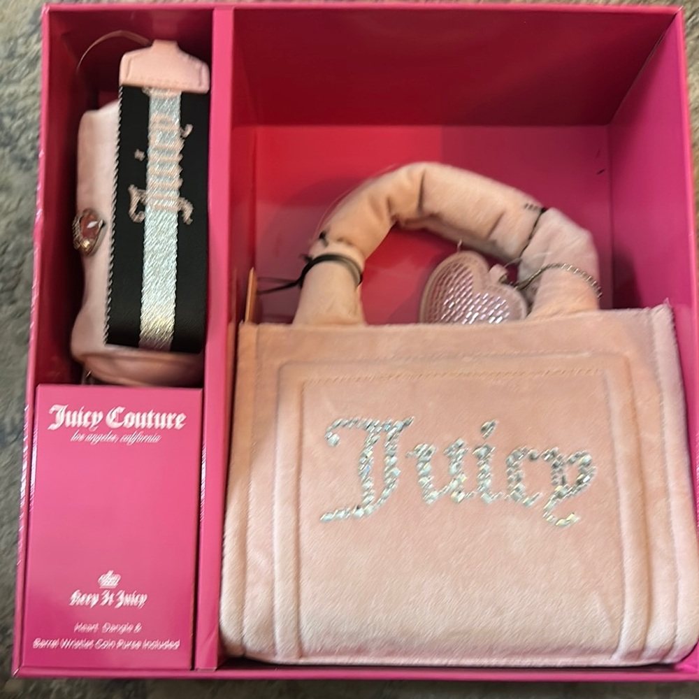 Juicy Couture Pink Mini Bag with Rhinestone Embellishments